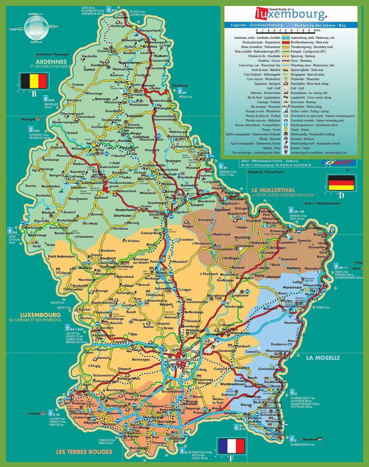 Luxembourg attraksjoner kart