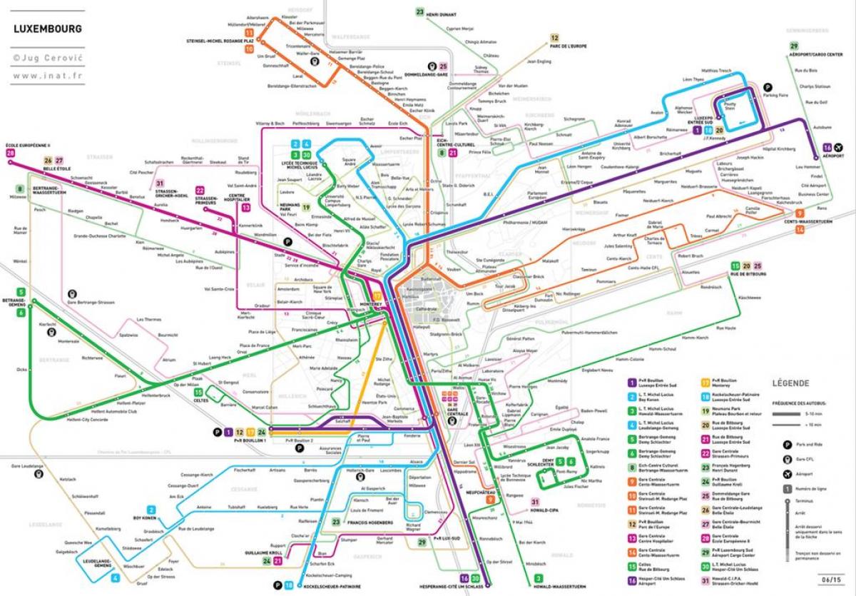 kart over Luxembourg metro