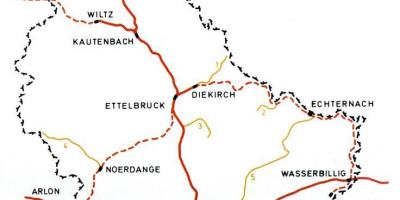 Kart over Luxembourg jernbanestasjon