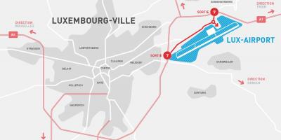 Kart over Luxembourg lufthavn