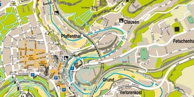 Kart over Luxembourg street